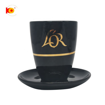 Neuer Stil hochwertiger schwarzer Kaffeetasse und Untertasse -Set